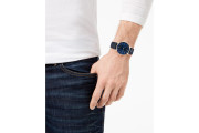 Men's Blue Leather Strap Watch 40mm