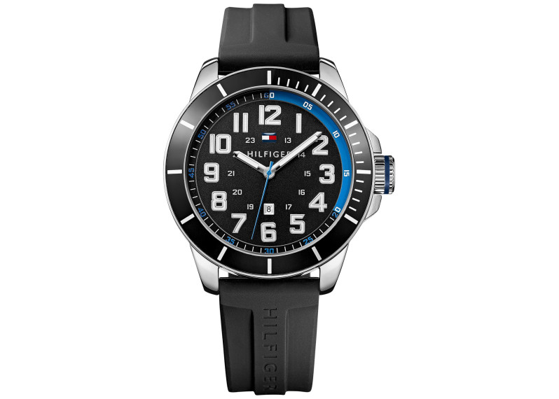 Men's Black Silicone Strap Watch 48mm