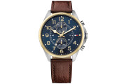 Men's Chronograph Casual Sport Brown Leather Strap Watch 46mm