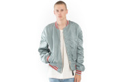 MA-1 Souvenir Double Dragon Jacket - New Silver/Silver Blue