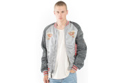 MA-1 Souvenir Double Dragon Jacket - New Silver/Silver Blue