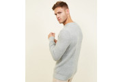 Pale Grey Stitch Knitted Jumper