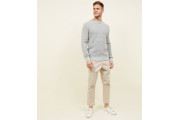 Pale Grey Stitch Knitted Jumper