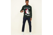 Dark Green Big Sack Santa Slogan Christmas Jumper