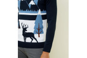 Navy Winter Scene Knit Jumper