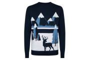 Navy Winter Scene Knit Jumper