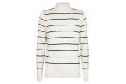 Off White Stripe Roll Neck Jumper