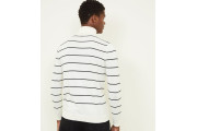 Off White Stripe Roll Neck Jumper