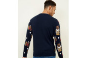 Navy Christmas Pug Jumper