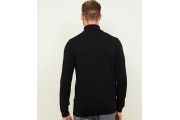 Black Ribbed Roll Neck Jumper