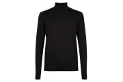 Black Ribbed Roll Neck Jumper