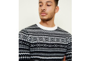 Navy Fairisle Crew Neck Jumper