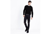 Black Textured Knit Jumper