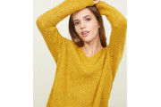 JDY Mustard V-Neck Knit Jumper