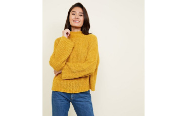 Mustard Flared Sleeve Chenille Jumper