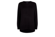 Black Curved Hem Jumper