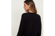 Black Curved Hem Jumper