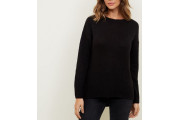 Black Curved Hem Jumper