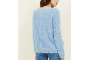 Blue Fluffy Chenille Jumper