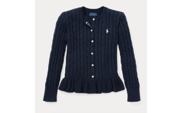 Cotton Peplum Cardigan 大童