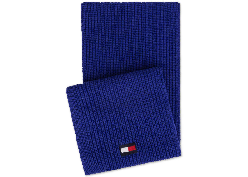 Men's Ribbed-Knit Logo Scarf