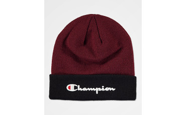 Script Maroon & Black Beanie