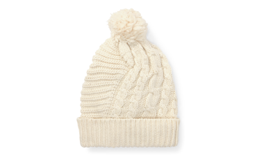 Pom-Pom Cable-Knit Hat