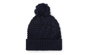 Pom-Pom Cable-Knit Hat