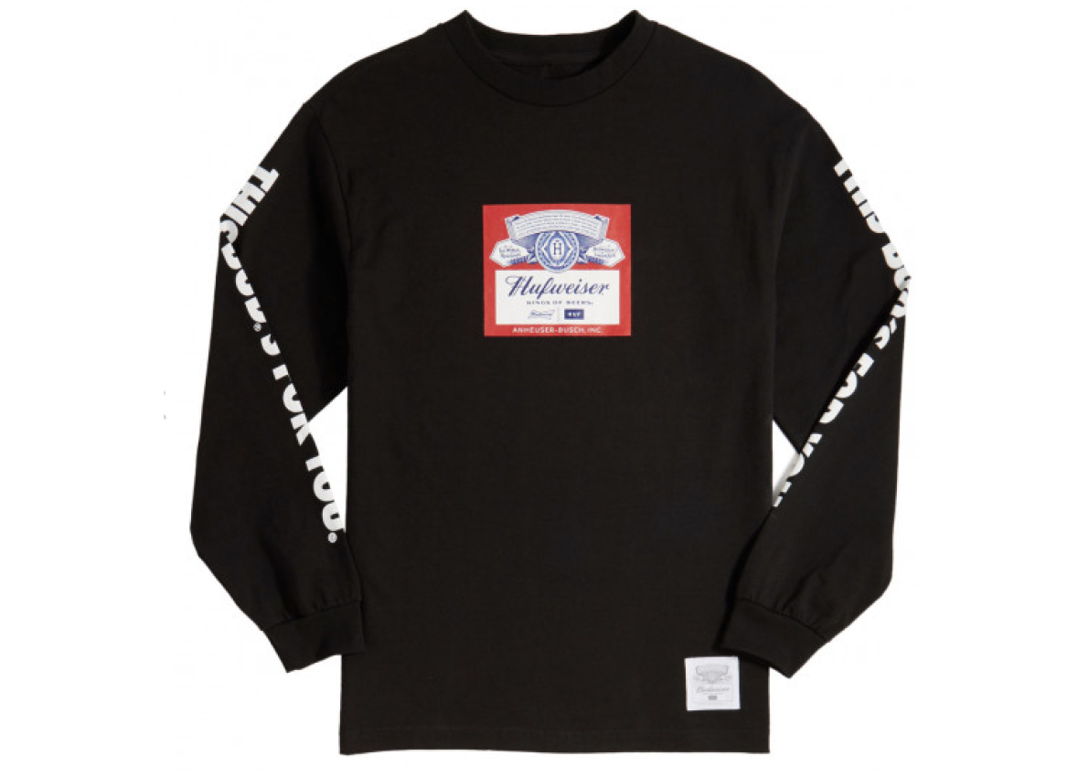 HUF x Budweiser Label Long Sleeve T-Shirt - Black