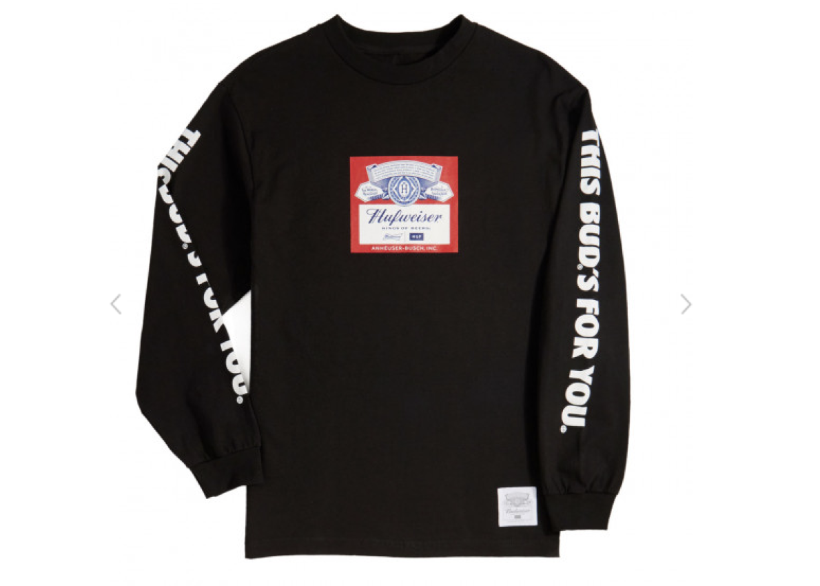 HUF x Budweiser Label Long Sleeve T-Shirt - Black