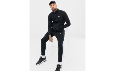 Fleece Tracksuit Set In Black