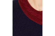 Men's Vince Colorblocked Cable-Knit V-Neck Sweater