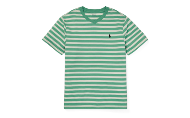 Striped Jersey V-Neck T-Shirt 大童裝