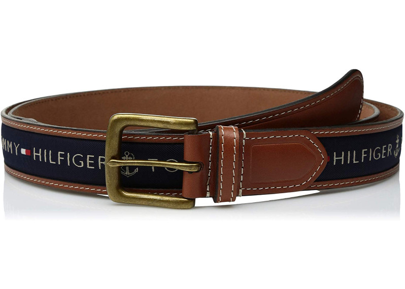 Tommy Hilfigher Men's Ribbon Inlay Belt