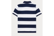 Striped Cotton Mesh Polo Shirt