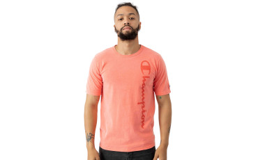 Heritage Garment Dyed Vertical Script T-Shirt - Groovy Papaya