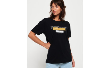 SuperDry Premium Brand Patch Portland T-Shirt Black