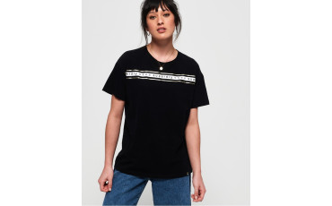 SuperDry Minimal Logo Tape Oversized Portland T-Shirt Black