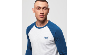 SuperDry Baseball Long Sleeve T-Shirt Ice Marl