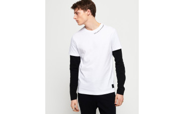 SuperDry Black Label Edition Double Long Sleeve T-Shirt Optic