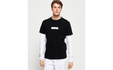 SuperDry Black Label Edition Double Long Sleeve T-Shirt Black