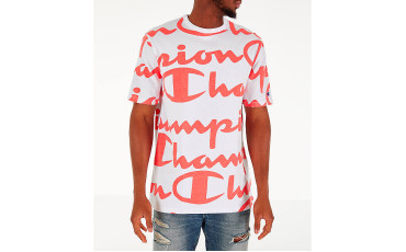 CHAMPION HERITAGE ALLOVER PRINT LARGE SCRIPT T-SHIRT