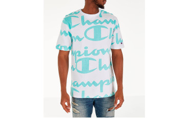 CHAMPION HERITAGE ALLOVER PRINT LARGE SCRIPT T-SHIRT