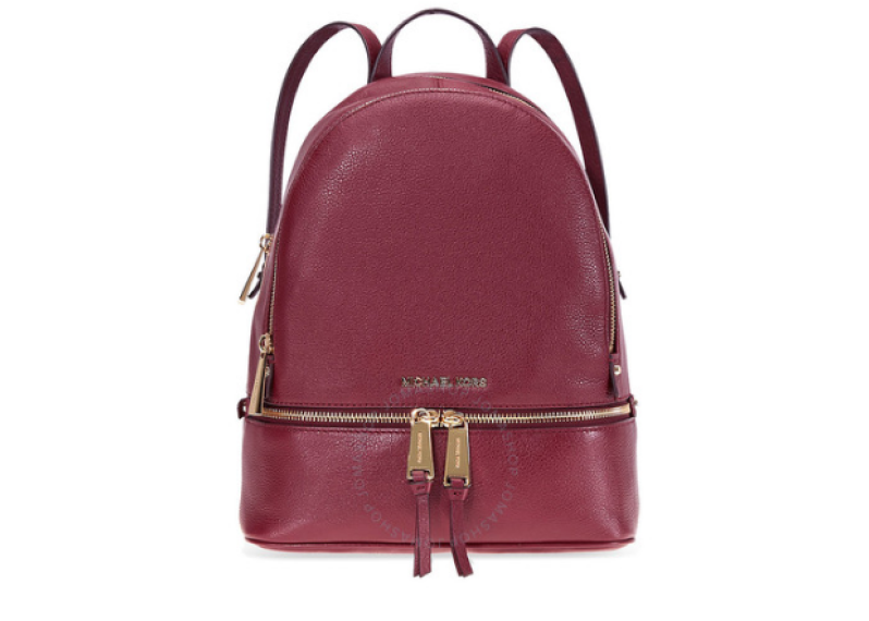 Rhea Medium Leather Backpack - Oxblood