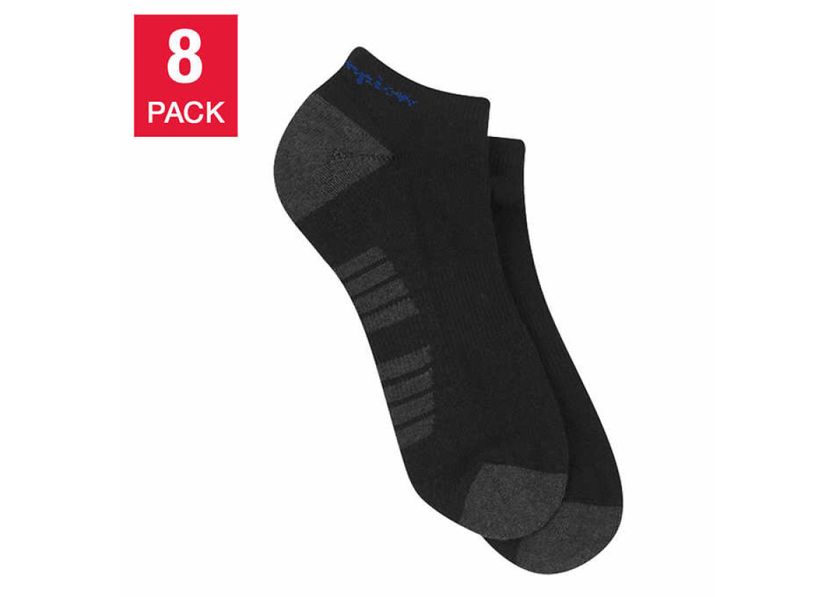 Champion Men's Low Cut Sock 8-pair (Black)