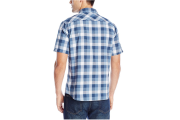 Dickies Men's Short Sleeve Casual Plaid - Denim/Dark Denim