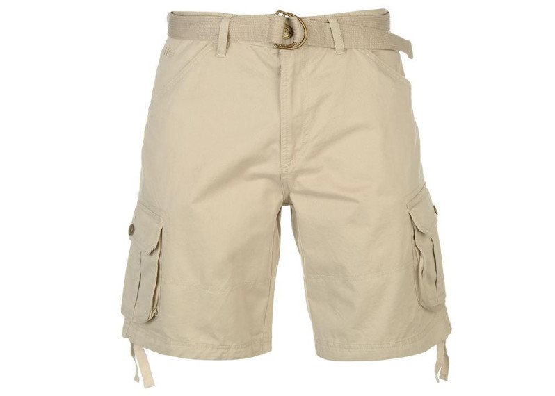 Lee Cooper Belted Cargo Shorts Mens - Stone