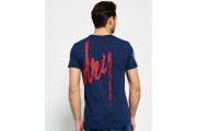 Crew Neck 45 Degree Splat T-shirt - princeton blue marl