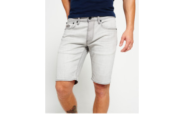 Officer Slim Denim Shorts - grey mist