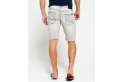 Officer Slim Denim Shorts - grey mist